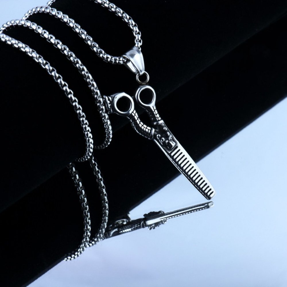 ❤️Fashion domineering scissors pendant necklace for women/men, N90201P225 - Picture 7 of 8